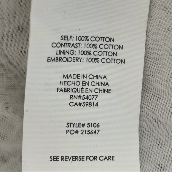 CAbi Lizzie White Eyelet Front Tie Dress #5106 - Picture 9 of 16